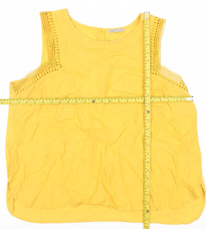 Womens UK Size 20 Marks and Spencer Yellow Tunic Blouse