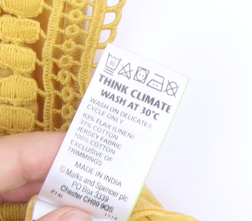 Womens UK Size 20 Marks and Spencer Yellow Tunic Blouse