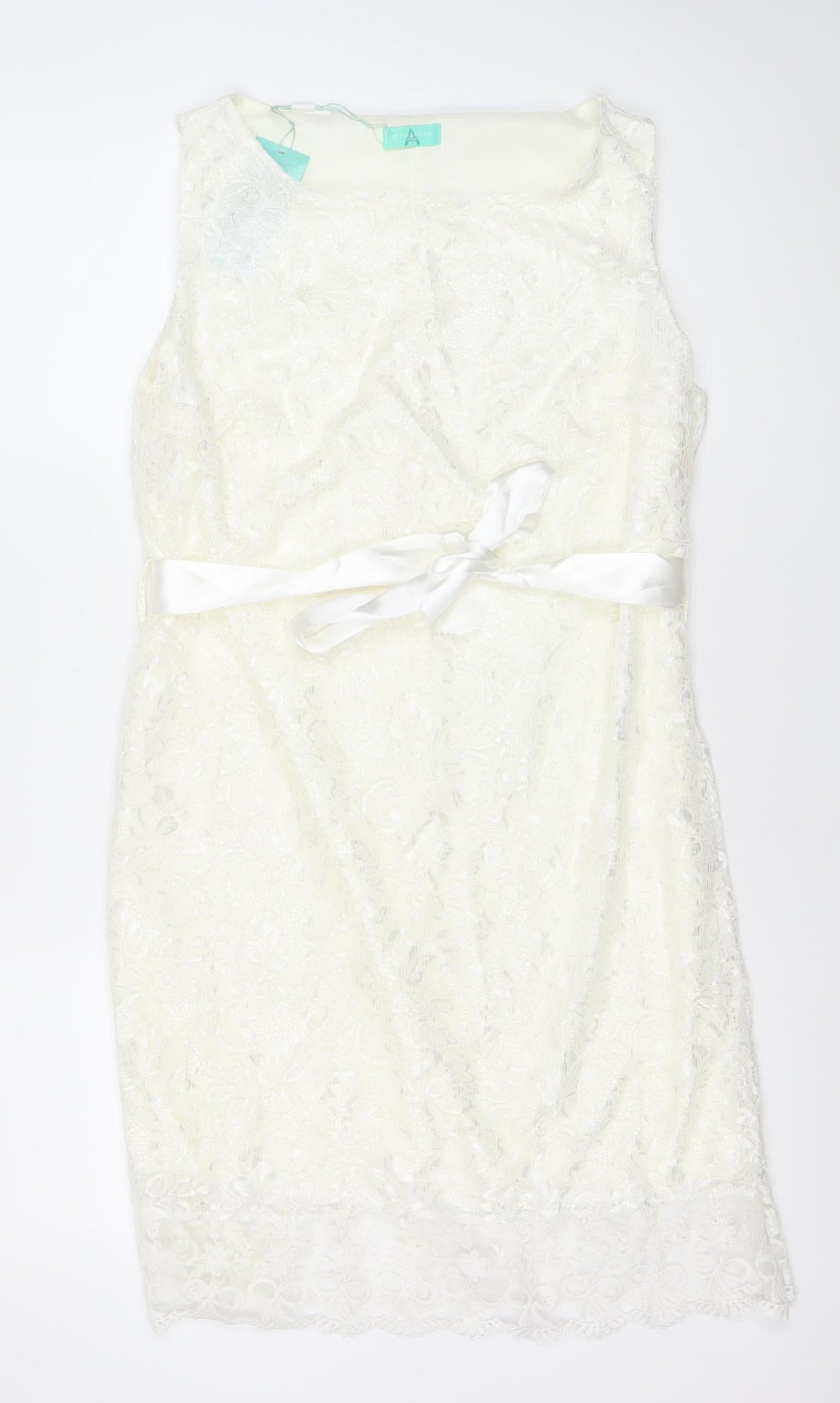 Aftershock London Women’s Ivory Lace Strapless Sheath Dress XL