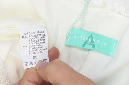 Aftershock London Women’s Ivory Lace Strapless Sheath Dress XL