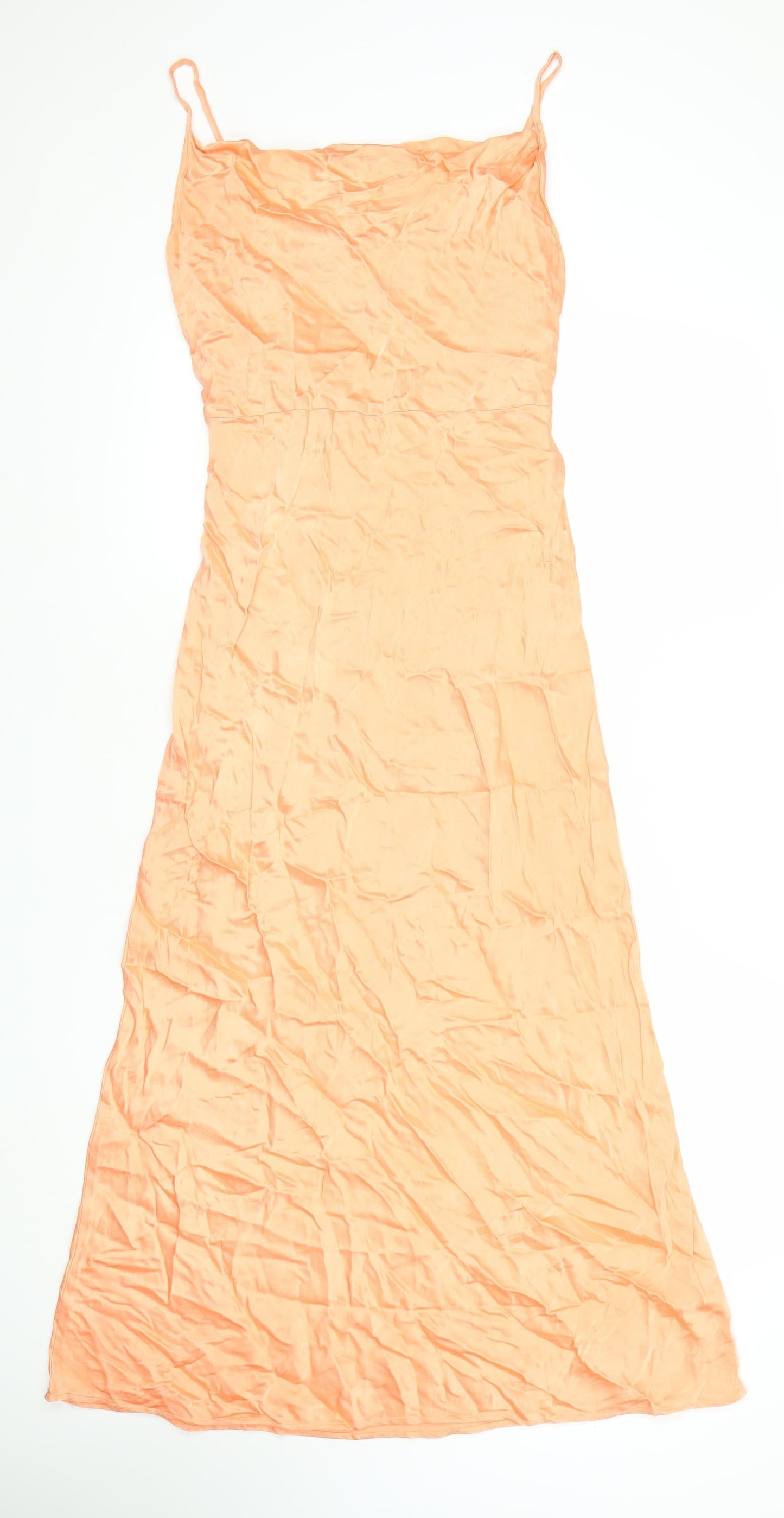 Nobody's Child Women's Orange Size 12 Midi Slip Dress