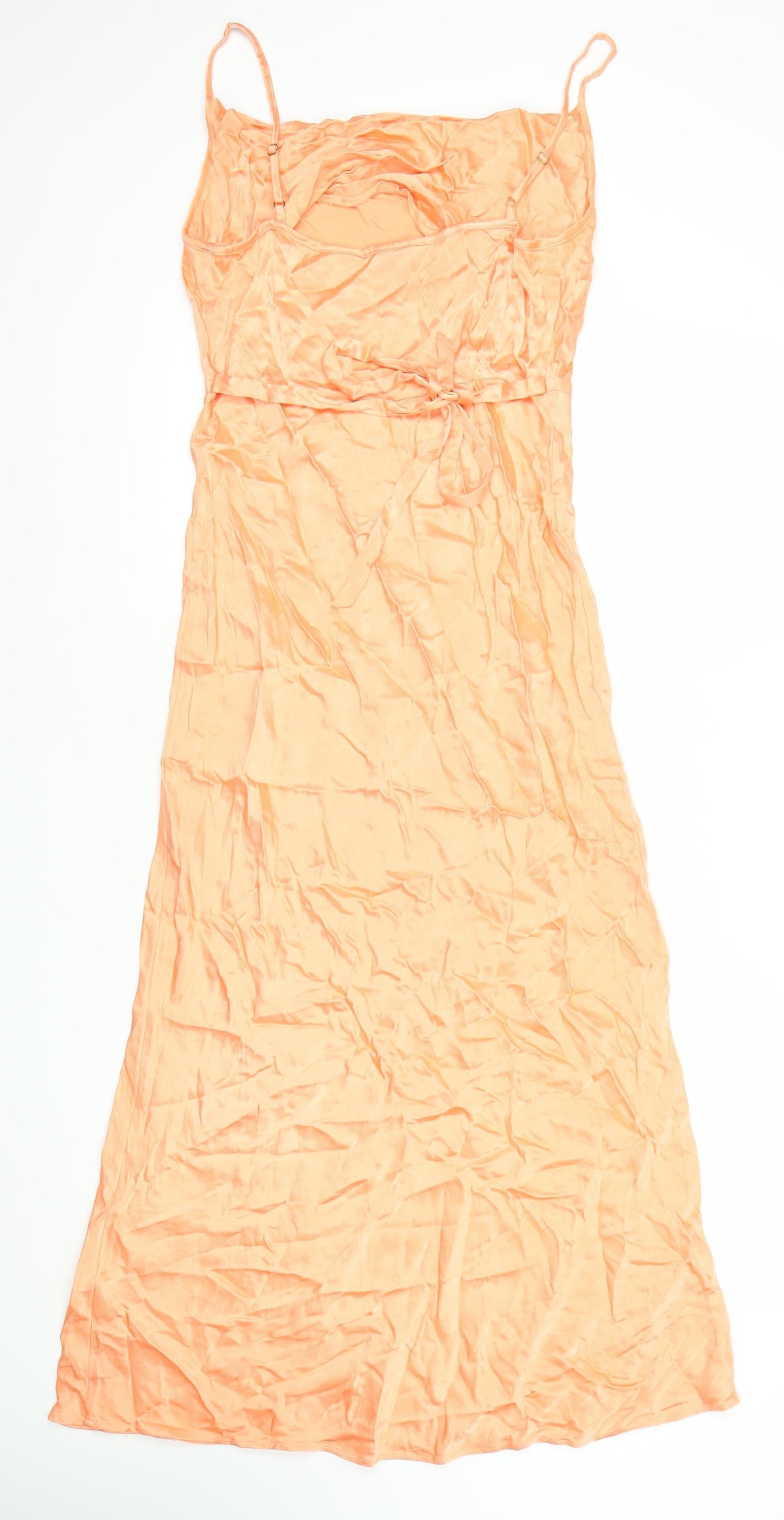 Nobody's Child Women's Orange Size 12 Midi Slip Dress