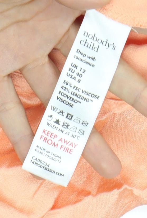 Nobody's Child Women's Orange Size 12 Midi Slip Dress