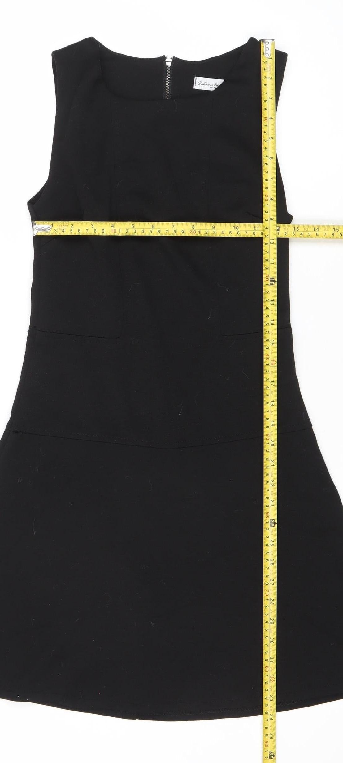 Stefano Bronzoni Women’s Black A-Line Sleeveless Knee Dress S