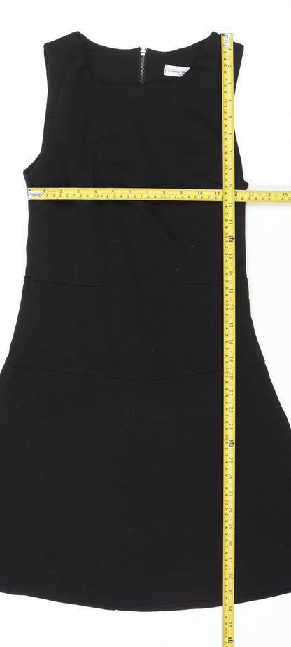 Stefano Bronzoni Women’s Black A-Line Sleeveless Knee Dress S