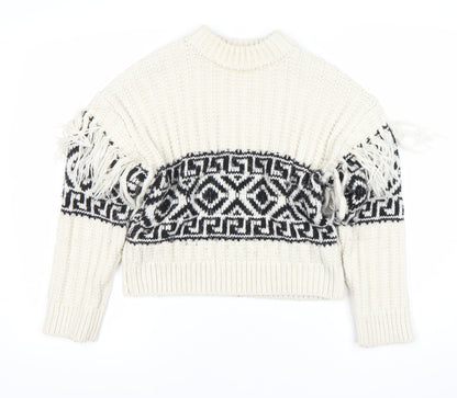 Womens UK Size XS H&M Ivory Pullover Jumper