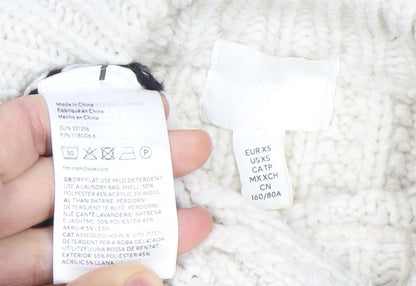 Womens UK Size XS H&M Ivory Pullover Jumper