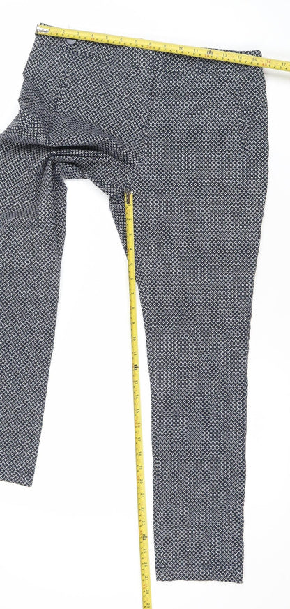 Red Herring Womens Blue Geometric Slim Fit Trousers Size 12