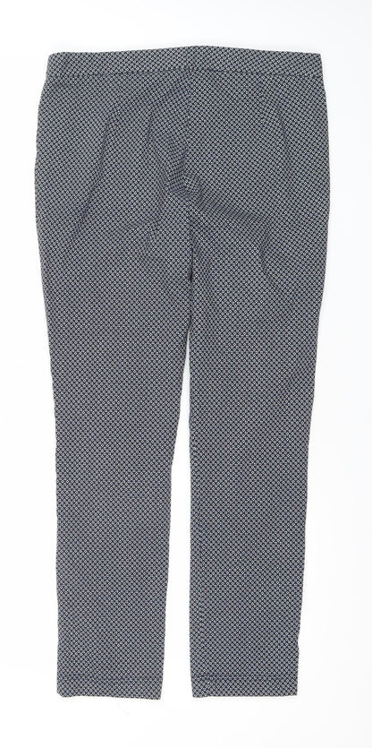 Red Herring Womens Blue Geometric Slim Fit Trousers Size 12