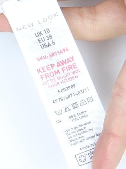 New Look Women’s Beige Striped Cotton Linen Size 10 Playsuit