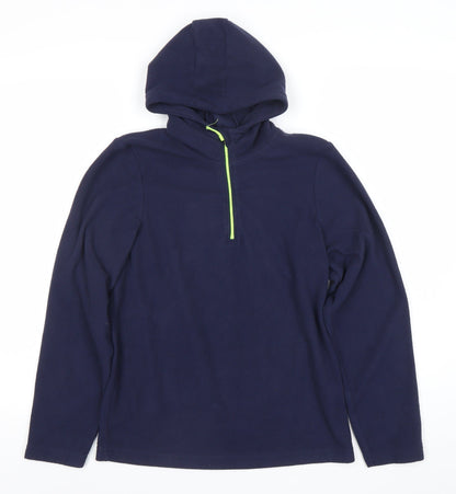 Mountain Warehouse Boys Blue Fleece Hoodie 13YRS 1/4 Zip Outdoor