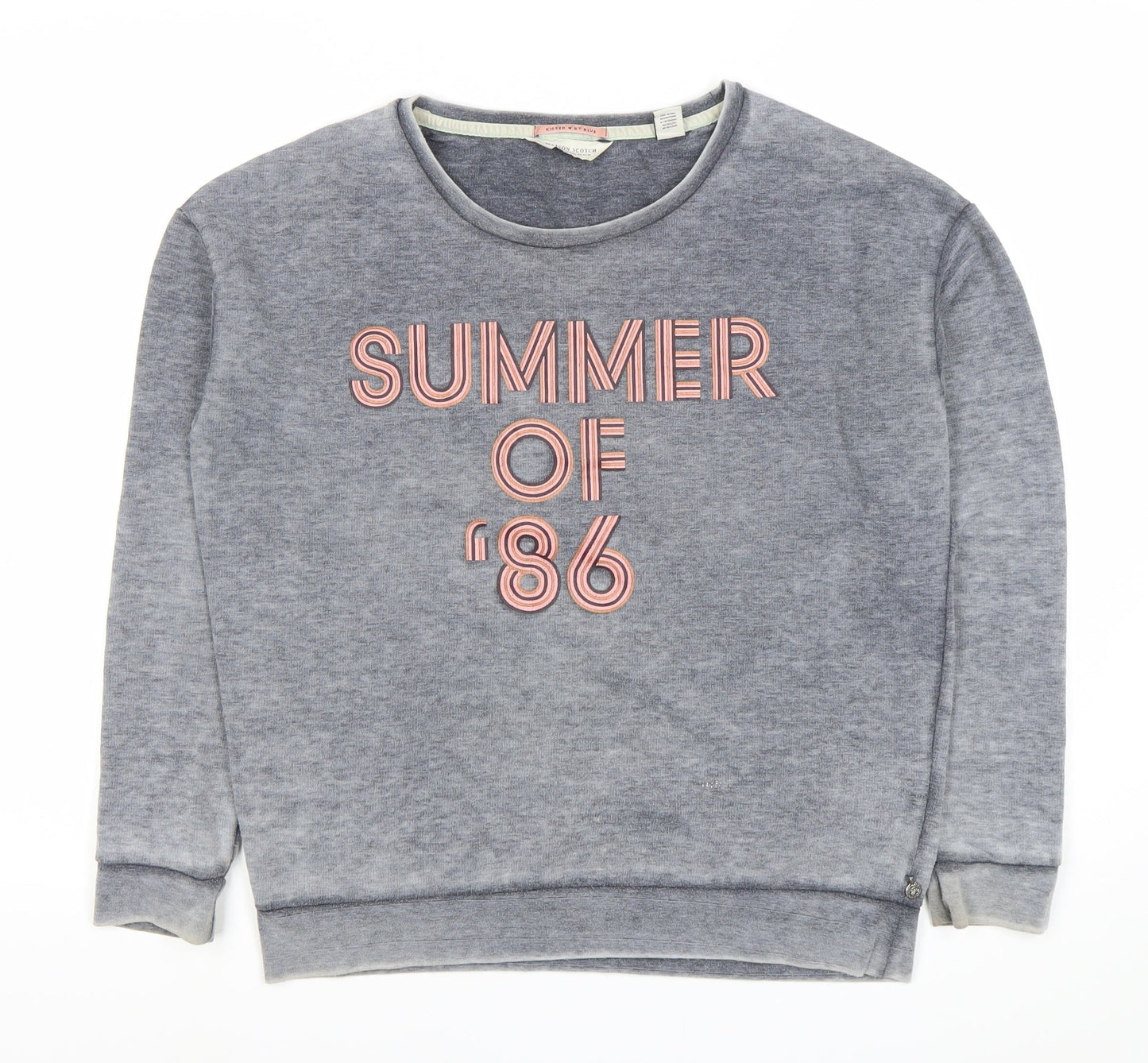 Maison Scotch Womens Grey Sweatshirt Size S Summer of '86 Pullover