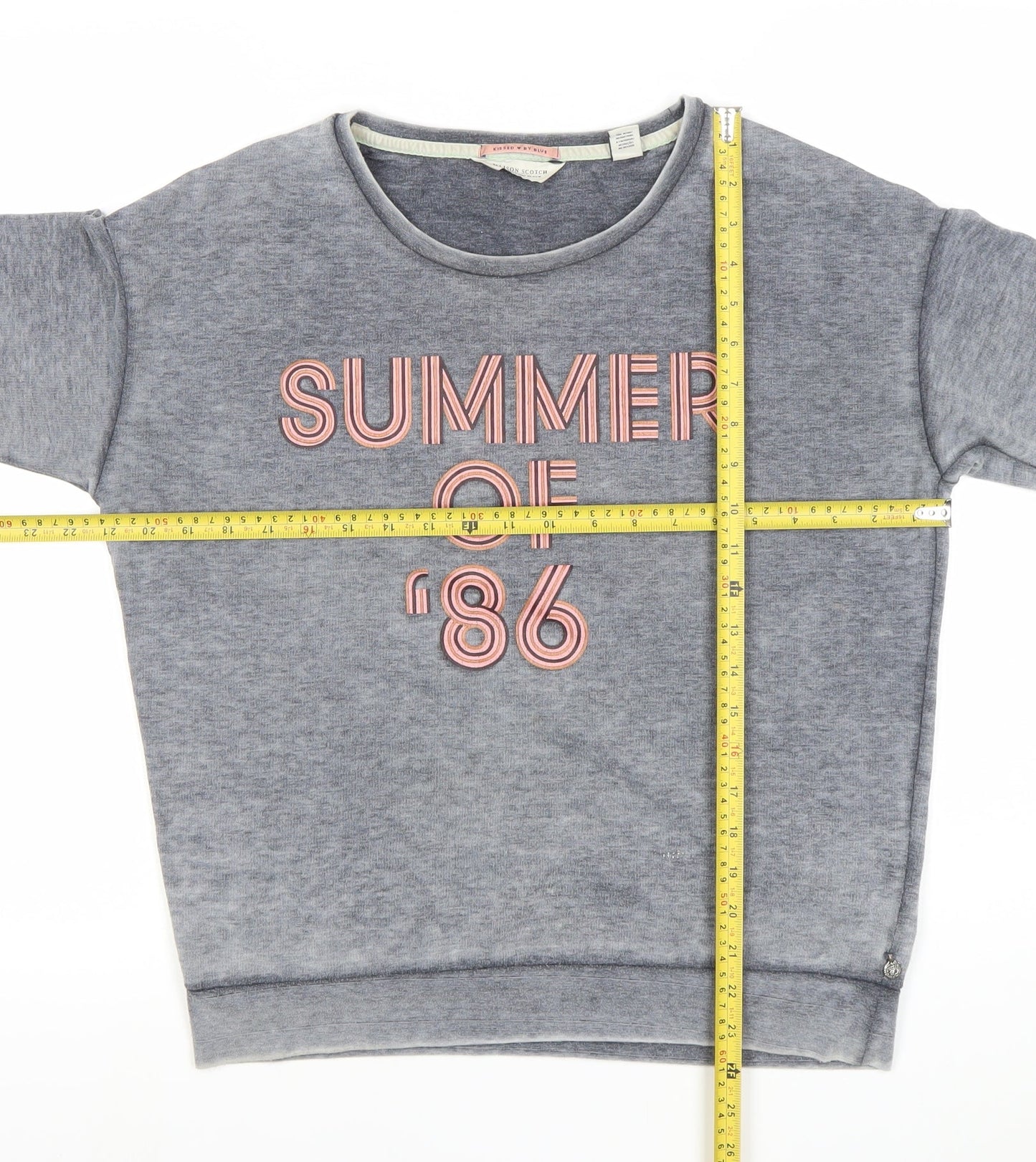 Maison Scotch Womens Grey Sweatshirt Size S Summer of '86 Pullover