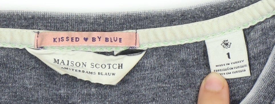 Maison Scotch Womens Grey Sweatshirt Size S Summer of '86 Pullover