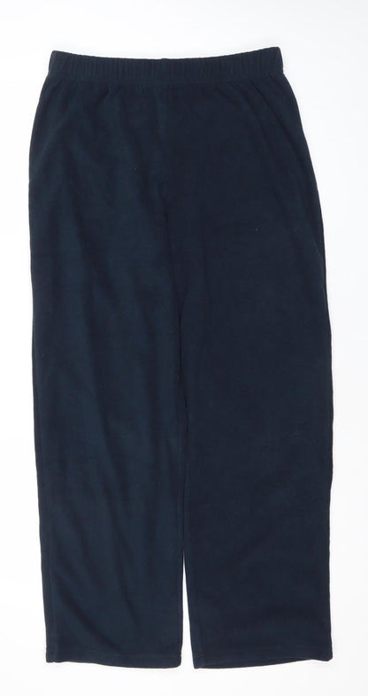 Cotton Traders Men’s Navy Blue L Sweatpants Fleece Polyester Elastic Waist