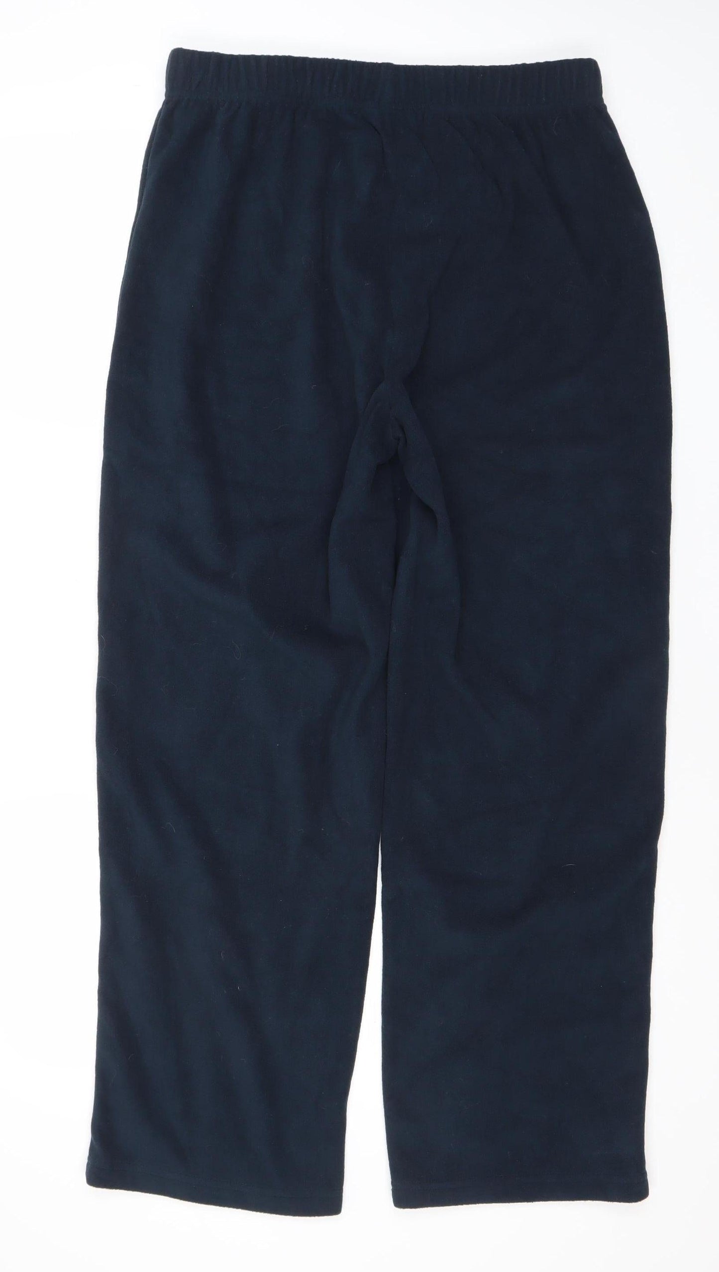 Cotton Traders Men’s Navy Blue L Sweatpants Fleece Polyester Elastic Waist