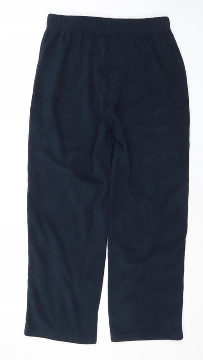 Cotton Traders Men’s Navy Blue L Sweatpants Fleece Polyester Elastic Waist