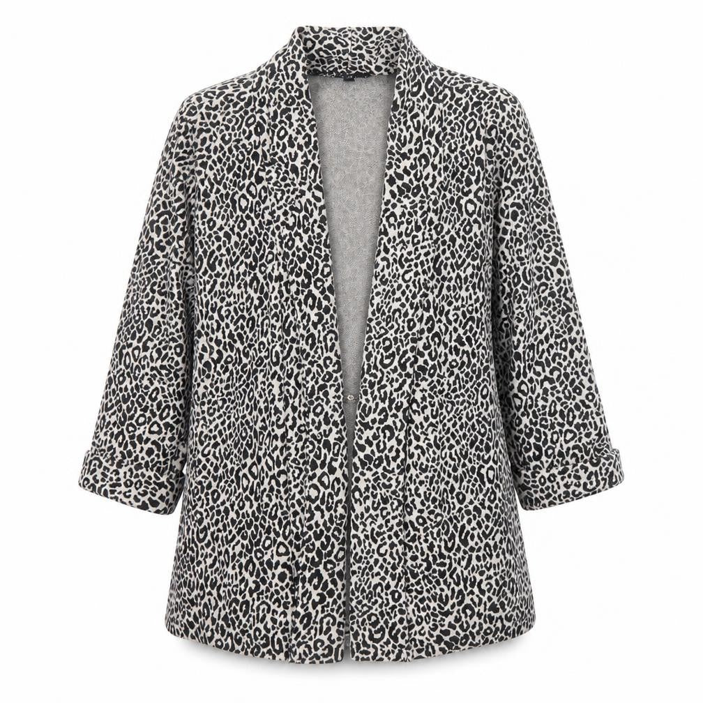 Front view of Candy Couture girls’ beige animal print mid-length coat age 12-13 years