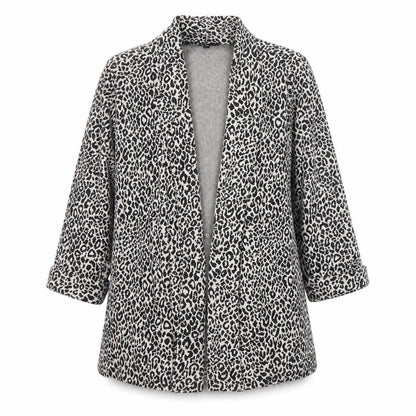 Front view of Candy Couture girls’ beige animal print mid-length coat age 12-13 years