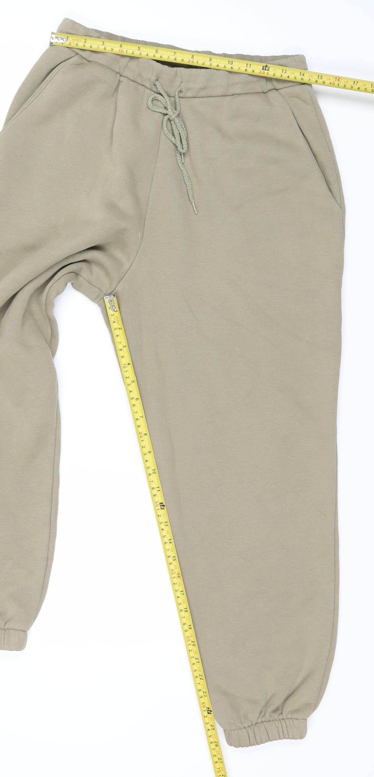 ASOS Women’s Beige Jogger Trousers Size 12 Regular Fit Cotton Blend