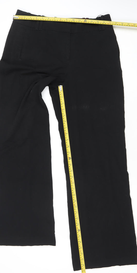 Next Women’s Black Tall Wide-Leg Work Trousers Size 12