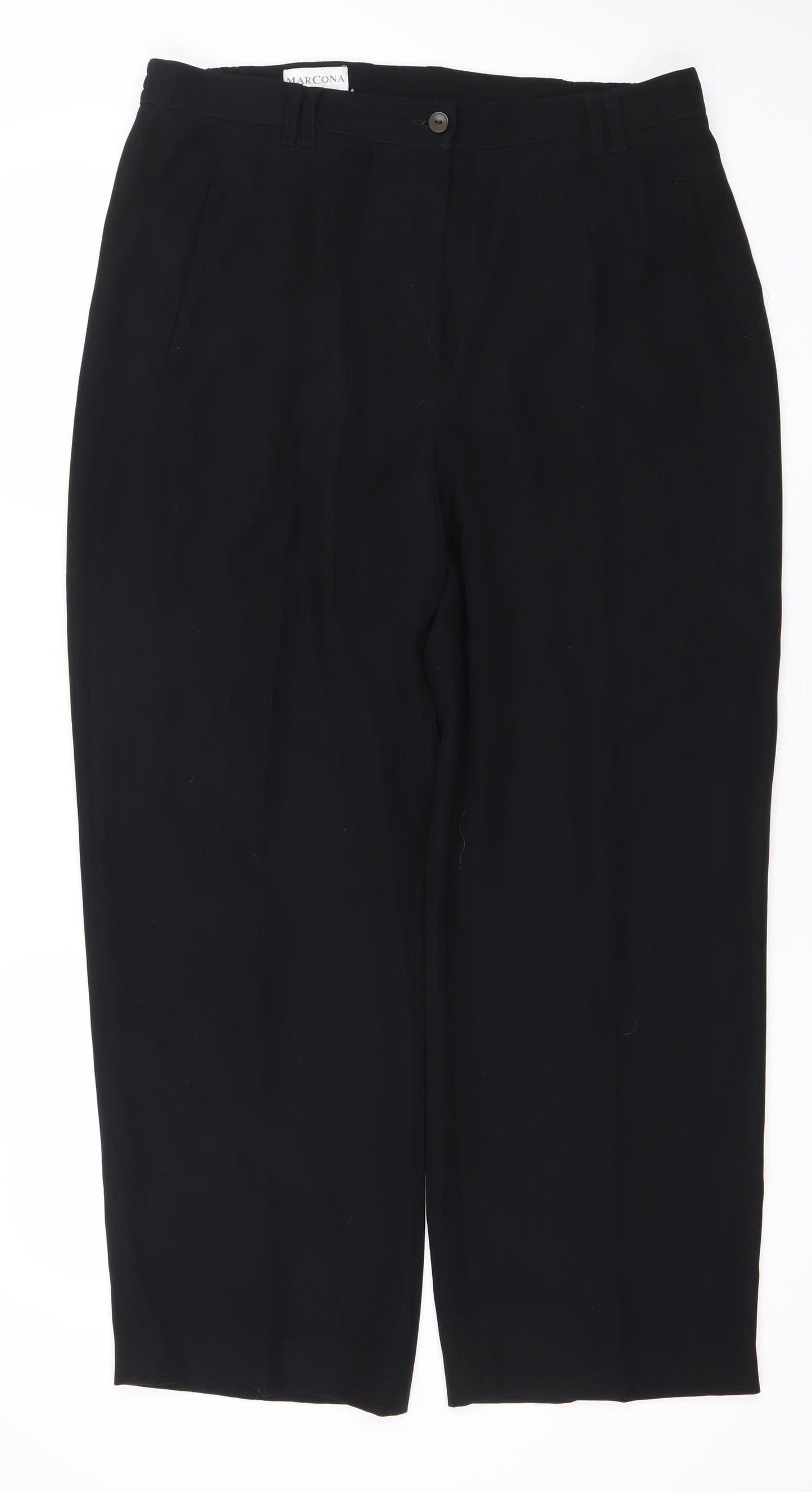 Womens UK Size 14 Marcona Regular Fit Dress Pants Black Trousers
