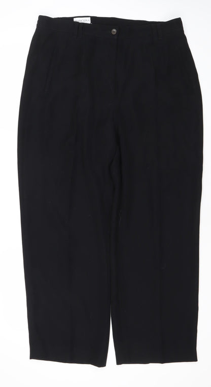 Womens UK Size 14 Marcona Regular Fit Dress Pants Black Trousers