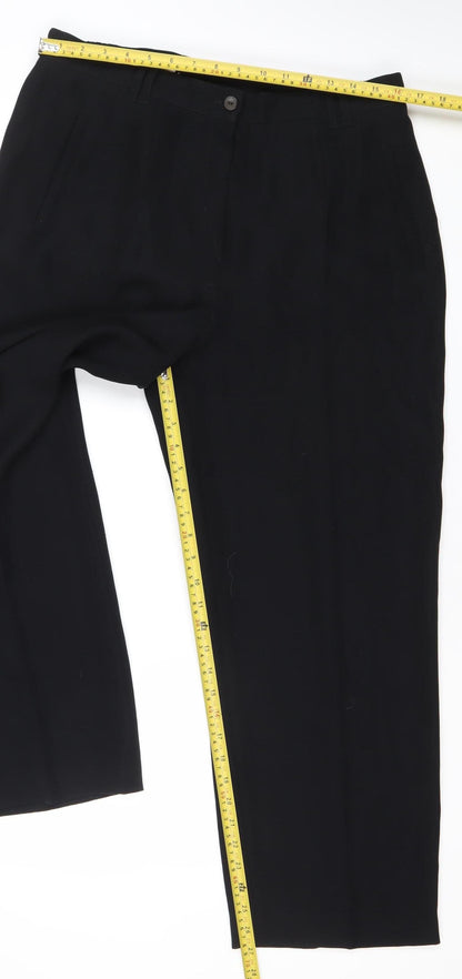 Womens UK Size 14 Marcona Regular Fit Dress Pants Black Trousers