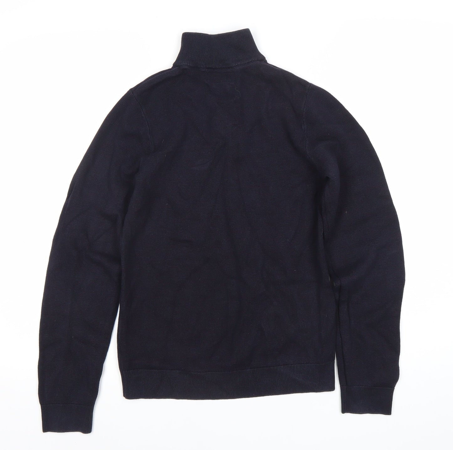 Next Boys Black Henley Half Zip Cotton Sweatshirt 13 Years