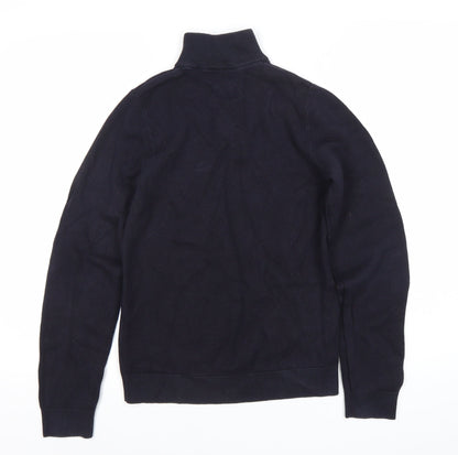 Next Boys Black Henley Half Zip Cotton Sweatshirt 13 Years