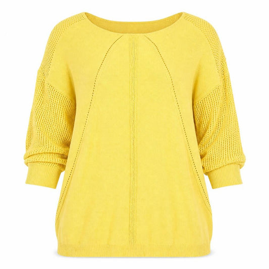 Womens UK Size 14 Afibel Yellow Pullover Jumper