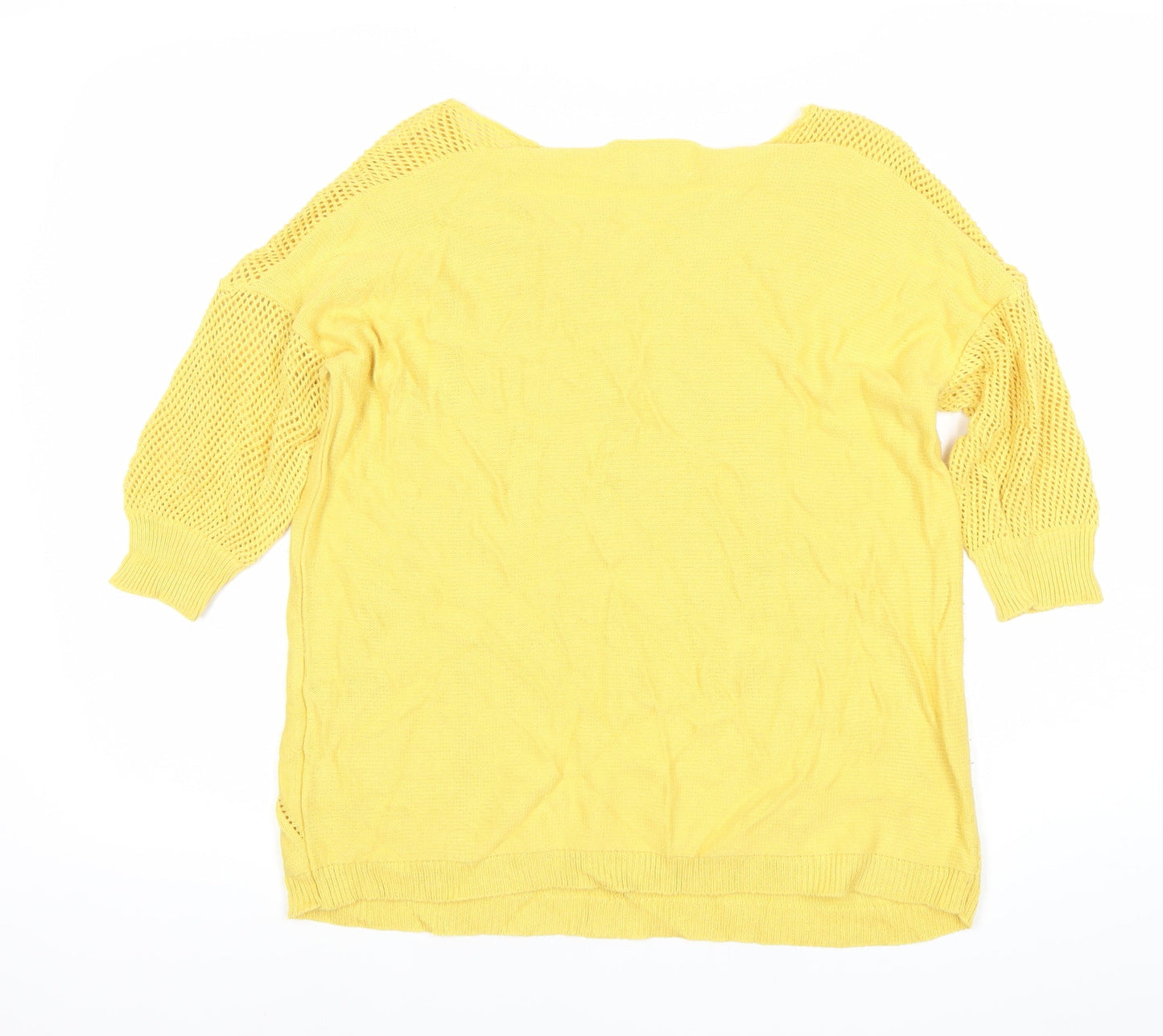 Womens UK Size 14 Afibel Yellow Pullover Jumper