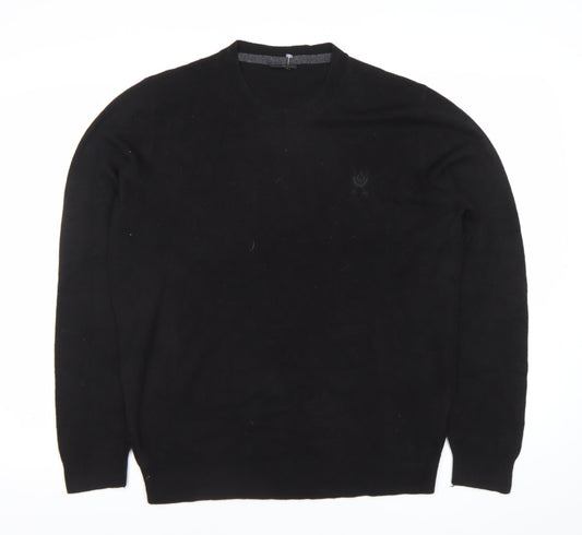 Jeff Banks Men’s Black Medium Pullover Jumper Knit Crew Neck
