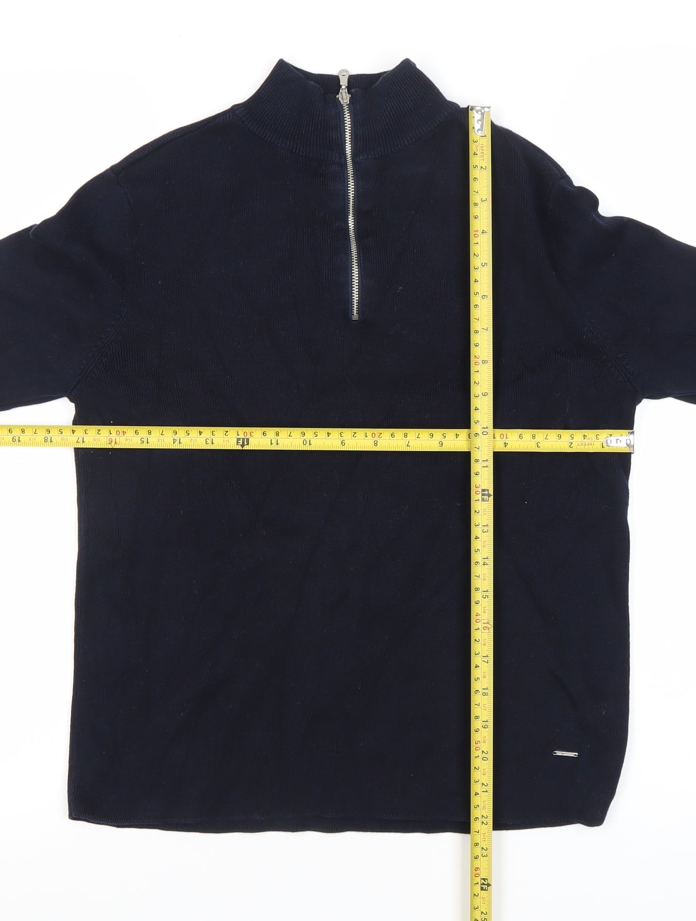 Zara Boys Blue Cotton Knit Half Zip Sweatshirt Jumper 10 Years