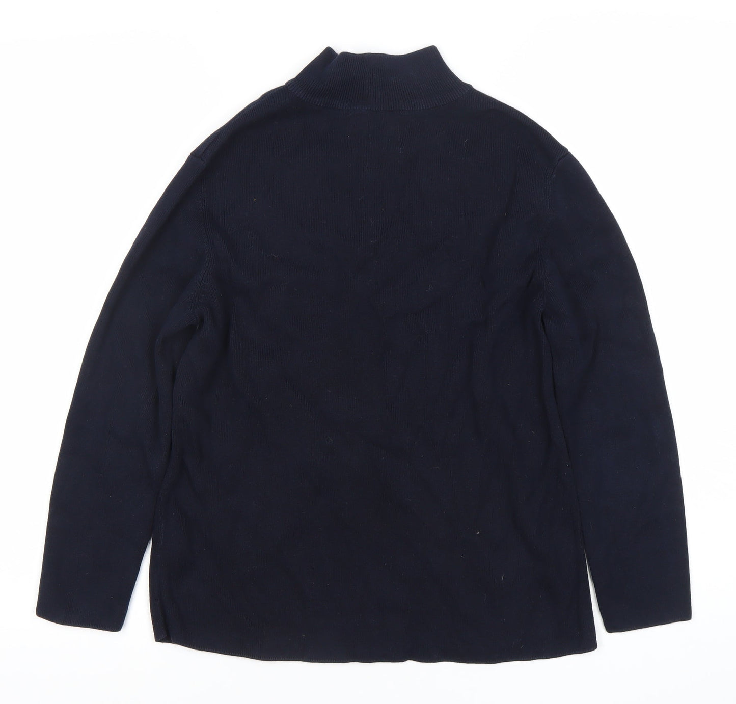 Zara Boys Blue Cotton Knit Half Zip Sweatshirt Jumper 10 Years