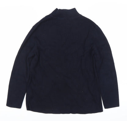 Zara Boys Blue Cotton Knit Half Zip Sweatshirt Jumper 10 Years