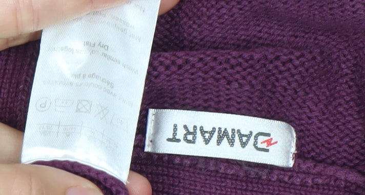 Damart Women’s Purple V-Neck Cardigan L Long Sleeve Cotton Blend