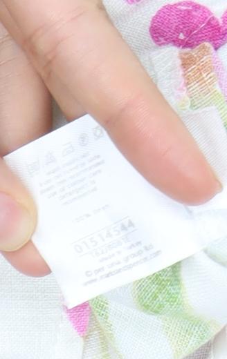 Marks and Spencer Women’s Multicoloured Linen Floral Midi A-Line Skirt Size 14