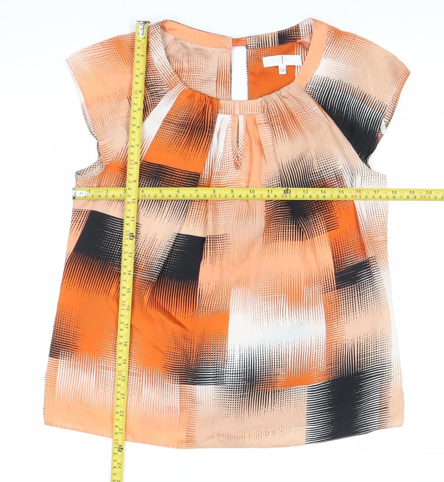 Jasper Conran Womens Multicoloured Geometric Blouse Size 12 Sleeveless