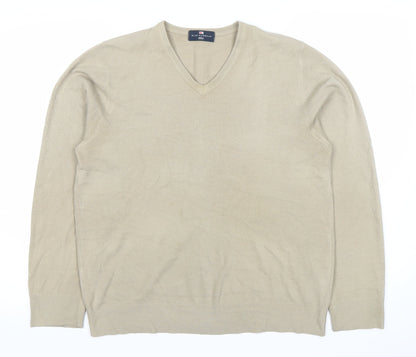 Marks and Spencer Men’s Beige V-Neck Pullover Jumper M