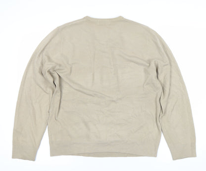 Marks and Spencer Men’s Beige V-Neck Pullover Jumper M