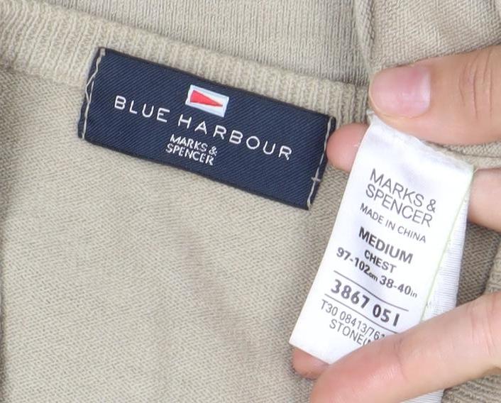 Marks and Spencer Men’s Beige V-Neck Pullover Jumper M