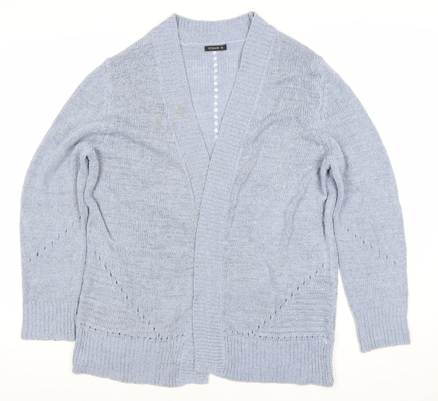 Womens UK Size 12 Roman Grey Cardigan Jumper
