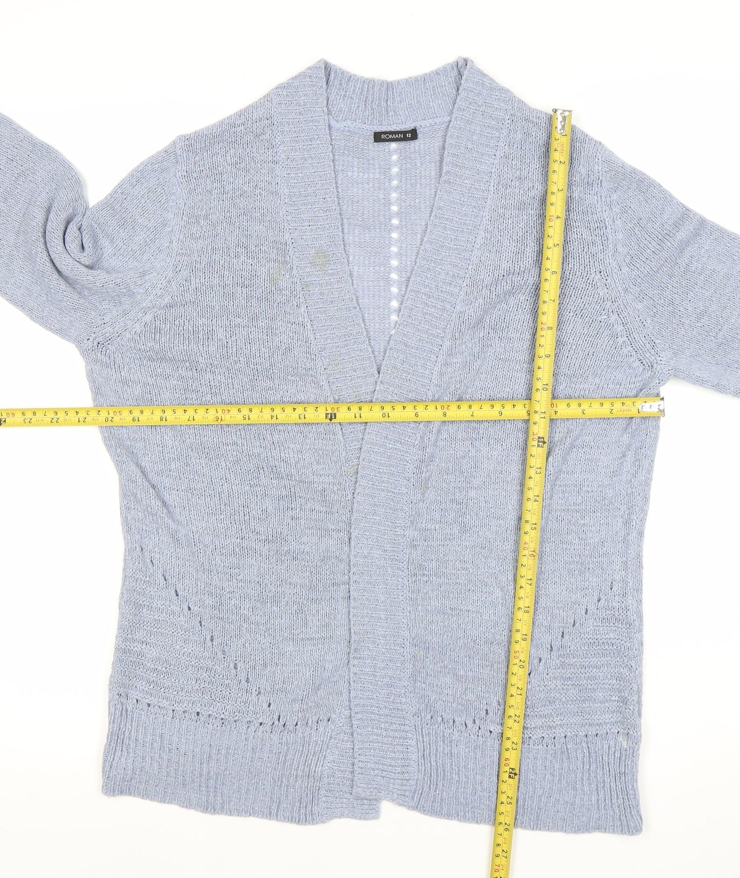 Womens UK Size 12 Roman Grey Cardigan Jumper