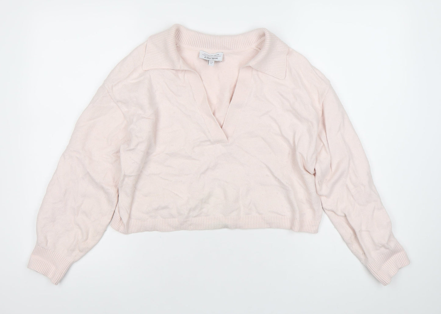 Patron Saints Women’s Pink XS Collared V-Neck Pullover Jumper