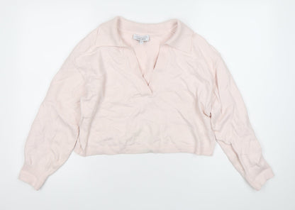 Patron Saints Women’s Pink XS Collared V-Neck Pullover Jumper