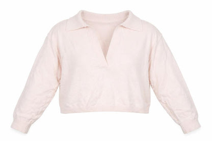 Patron Saints Women’s Pink XS Collared V-Neck Pullover Jumper