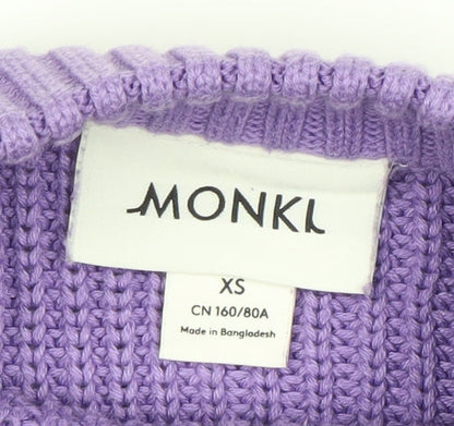 Womens UK Size XS Monki Purple Pullover Jumper