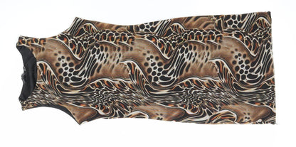 I Saw It First Womens Brown Animal Print Bodycon Dress Size 8