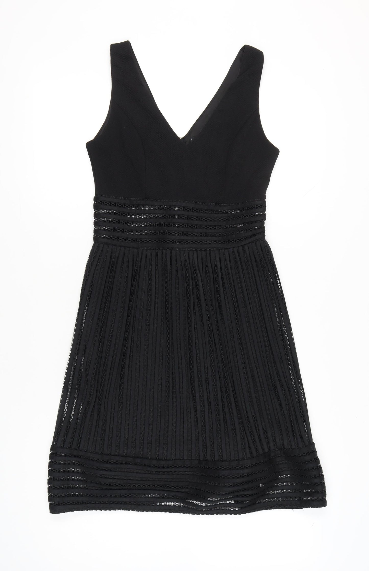 Boohoo Women’s Black Fit & Flare V-Neck Dress Size 10 Party Cocktail